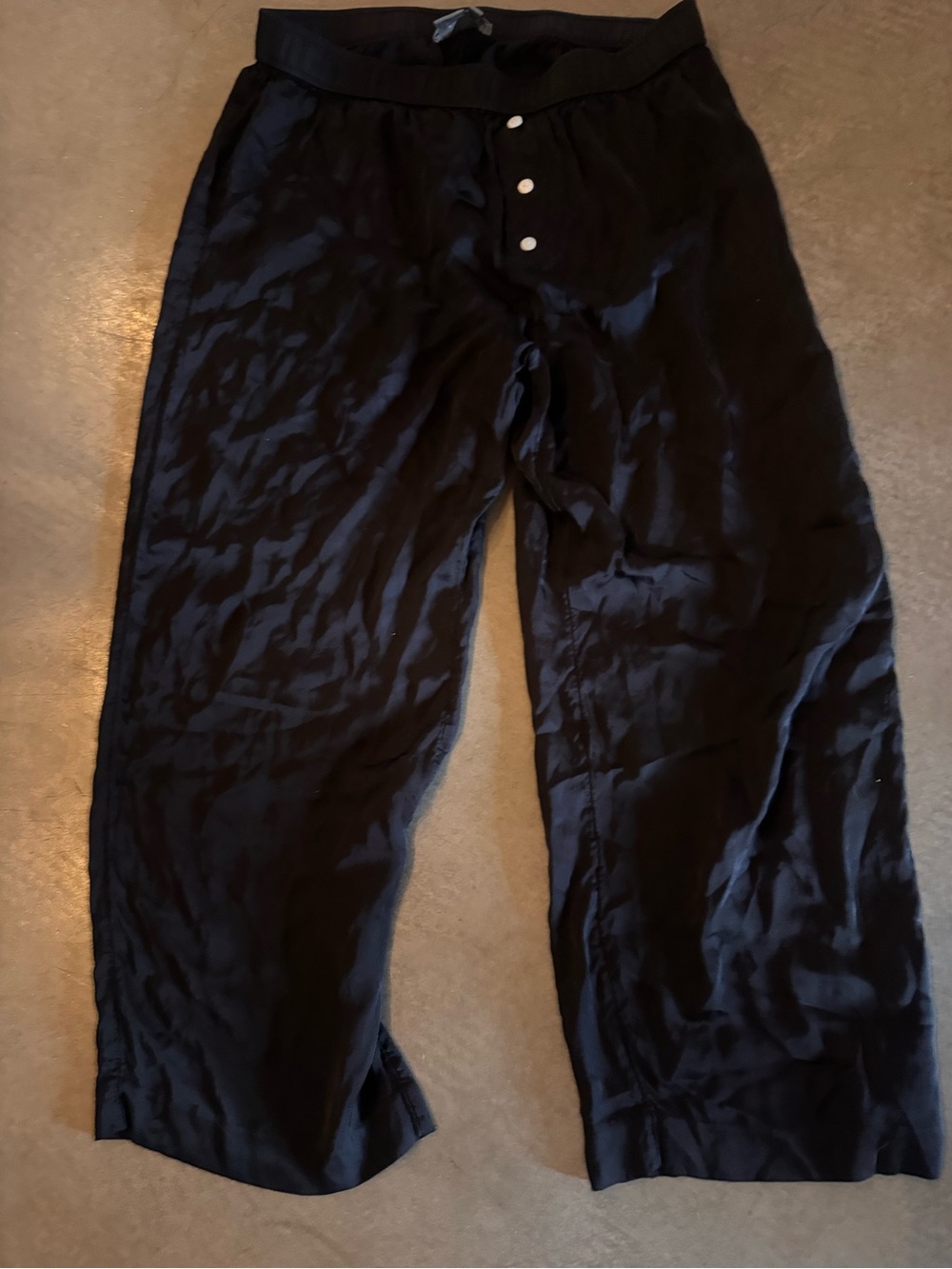 Anthropologie Black Button-Front Relaxed Pants